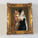 Rectangular retro gold resin photo frame. Wall relief with frame painting, combination of creative picture frame. Canvas album.