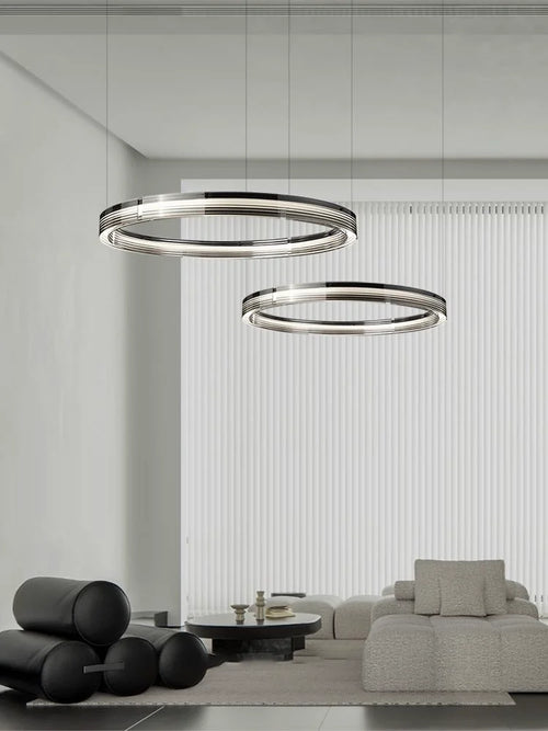 Minimalist style glass circular chandelier for interior decoration - vue 3 sur 7