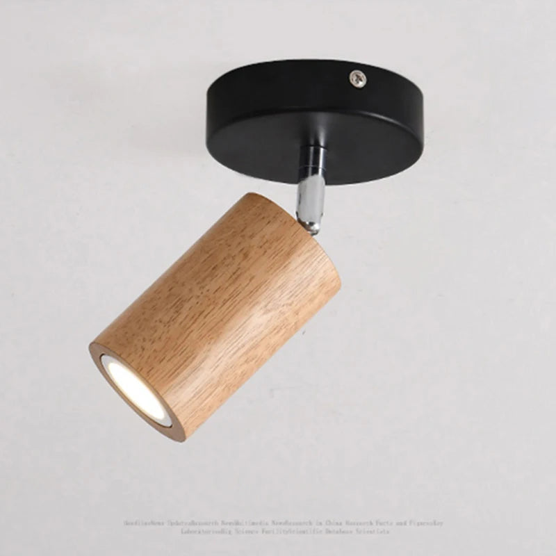 Applique murale LED nordique en bois massif - vue 2 sur 9