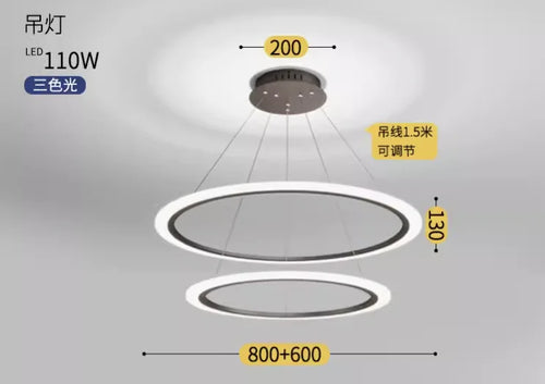 Modern minimalist nordic LED chandelier italian creative ring - vue 9 sur 12