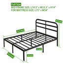 DDPNKL Heavy Duty Metal Bed Frame with Headboard, 3500 lbs Max Weight Capacity Metal Platform, Easy Assembly Mattress Foundation