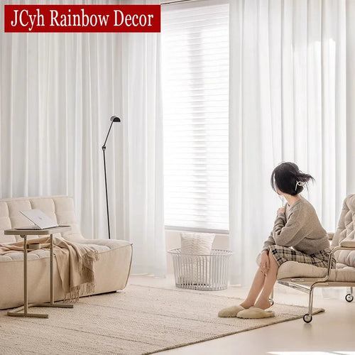 Voilage moderne en tulle uni pour salon chambre - vue 4 sur 7