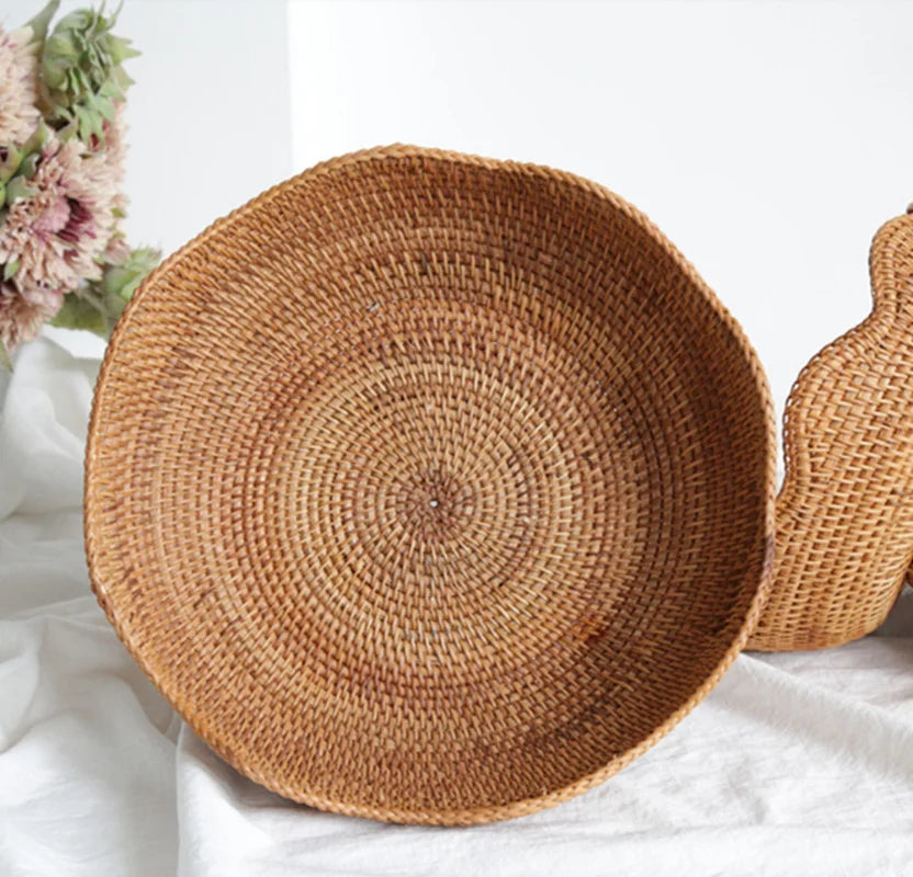 paniers en rotin pour fruits et rangement décoratif - vue 4 sur 8