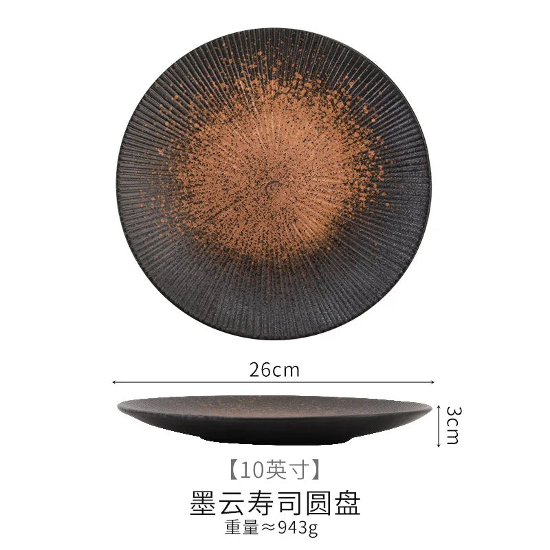 Assiette céramique style japonais rétro pour pâtes