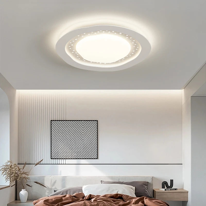 lustre led moderne galets gypsophile style simple protection des yeux - vue 7 sur 14
