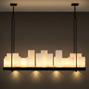 Vintage LED glass candle chandelier pendant for living room, dining, kitchen, restaurant