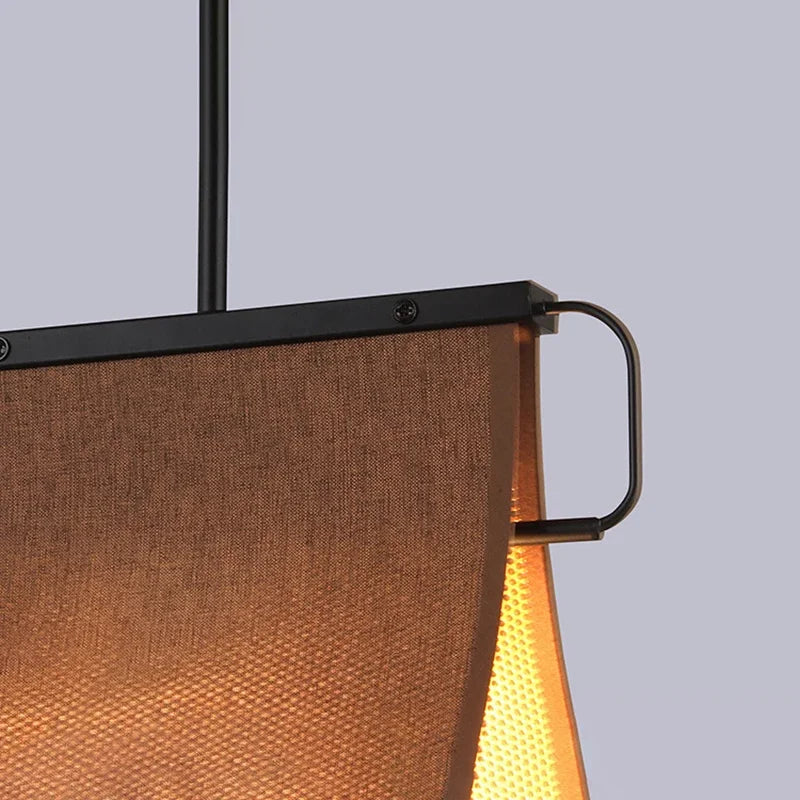 lustre en tissu style chinois pour restaurant et café - vue 4 sur 9