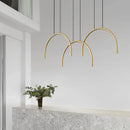 lampe suspendue moderne en laiton noir doré avec leds réglables
