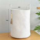 grand panier à linge tissé avec poignées en coton pliable
