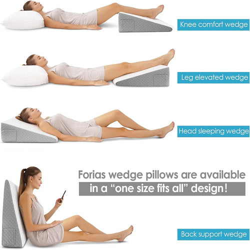 Bed Wedge Pillow for Sleeping, Soft Memory Foam Top, Triangle Pillow Wedge, Body Positioners for Leg Elevation, Snoring Relief - vue 5 sur 7