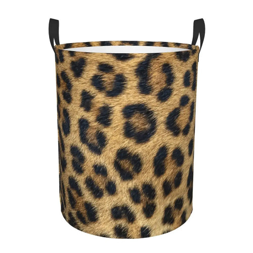 panier à linge imprimé léopard grand rangement pliable pour vêtements - vue 12 sur 17