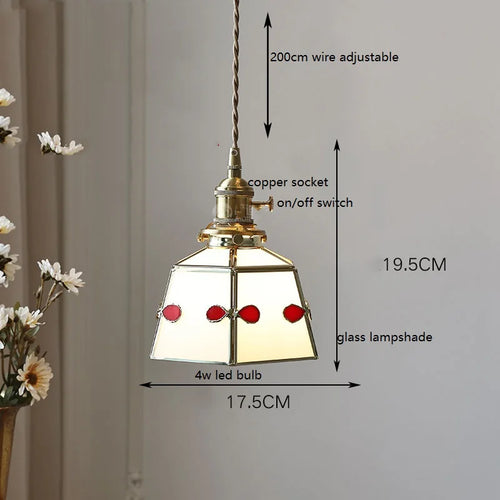 Nordic vintage handheld lamp with coloured glass and copper - vue 27 sur 29