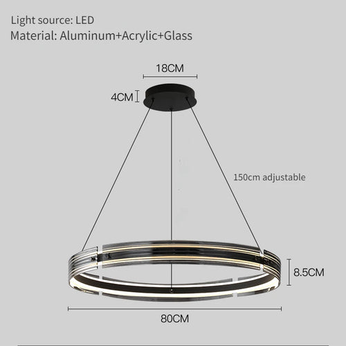 lustre circulaire en verre créatif pour un éclairage design - vue 9 sur 8