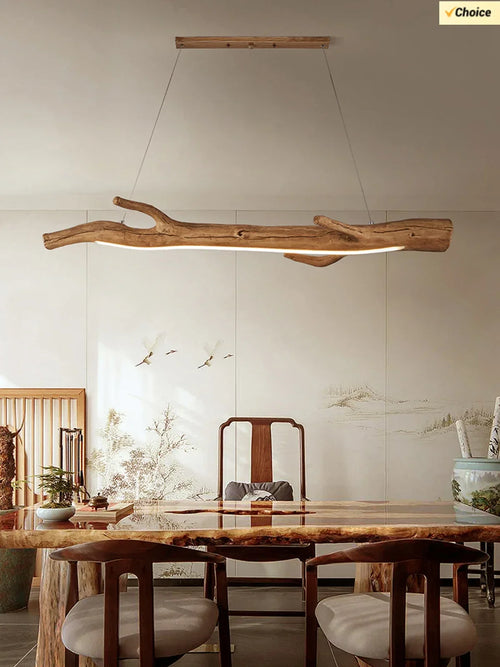 Retro resin tree branch pendant light, tea room, restaurant, coffee shop, LED pendant light, interior decoration lighting - vue 2 sur 8