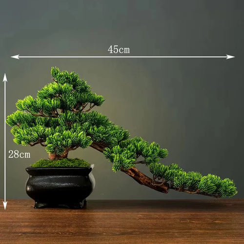 DIY Potted Bonsai for Home Decoration, False Tree, Living Room, Chinese Style, Hotel Porch Landscape, Green Plant Decoration - vue 2 sur 23