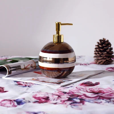 bouteille en céramique pour lotion et savon décoratif - vue 3 sur 8