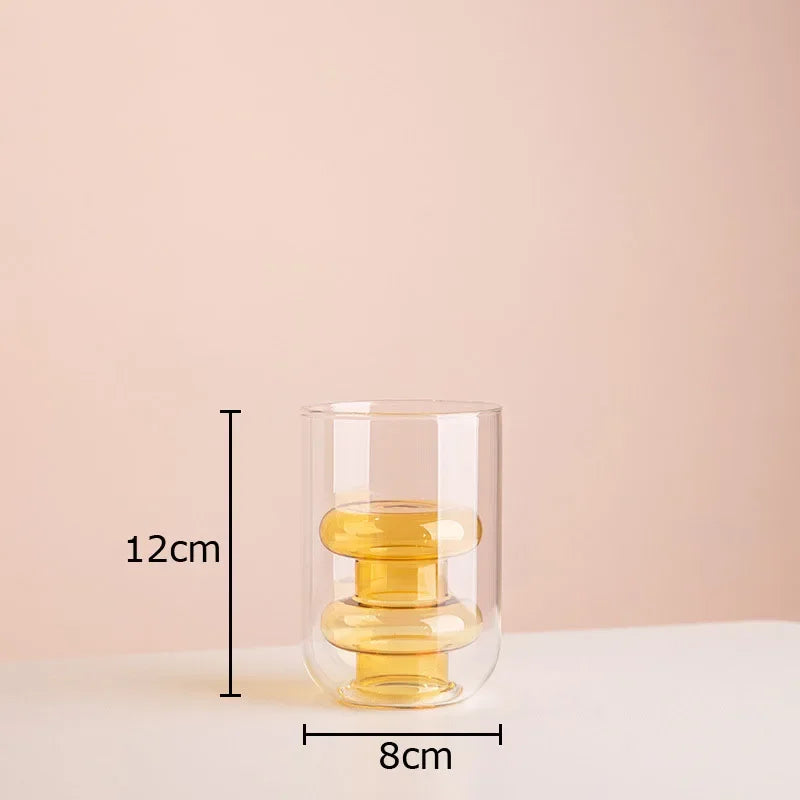 multi-colored glass vase for hydroponics and decoration