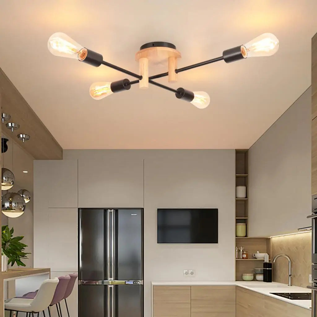 lustre moderne en bois pour décoration intérieure suspendue - vue 9 sur 9