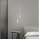 Minimalist pendant light with cube crystal decor