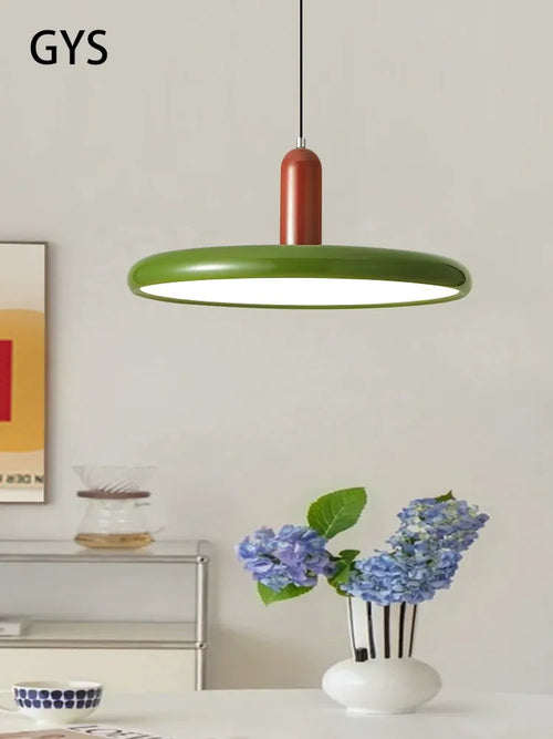 Lustre rétro style ovni vert clair - vue 2 sur 11