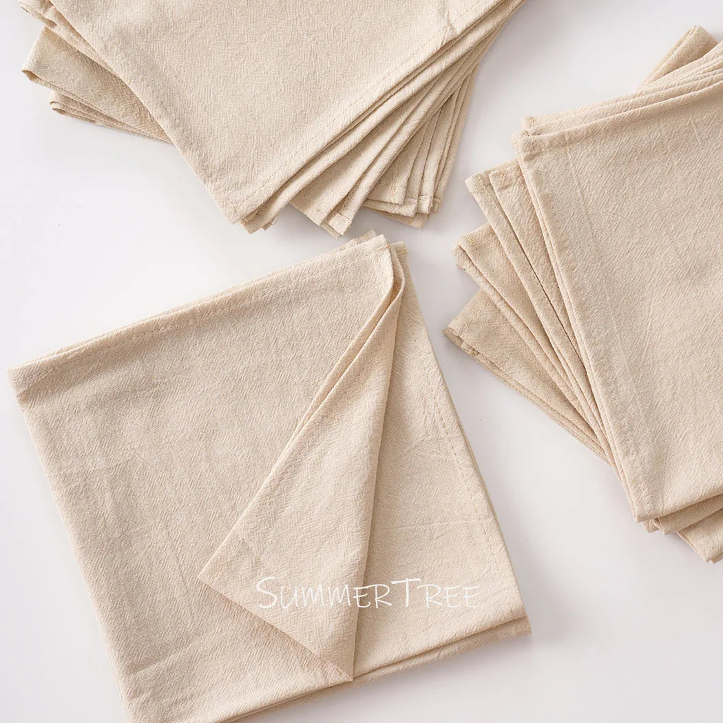 Serviette de table coton lavé style vintage lot - vue 2 sur 7