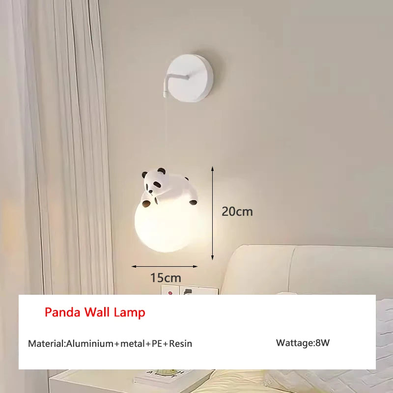 Résine Panda lampes suspendues chambre d'enfants suspension chambre chevet lustre pour bébé enfants crèche école Panda lumière - vue 7 sur 7