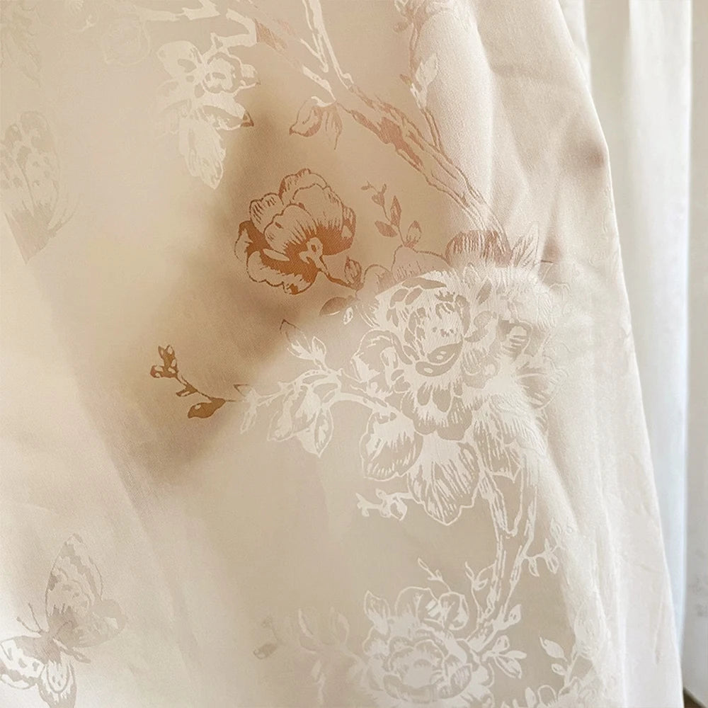 Voilage tulle motif papillons pour chambre fille salon - vue 7 sur 8