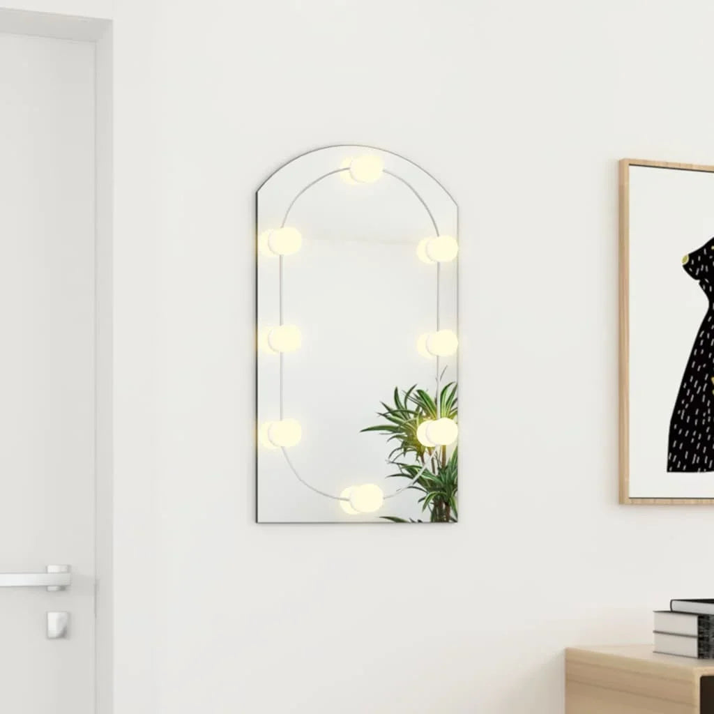 miroir en arc en verre avec éclairage led décoratif mural - vue 7 sur 7
