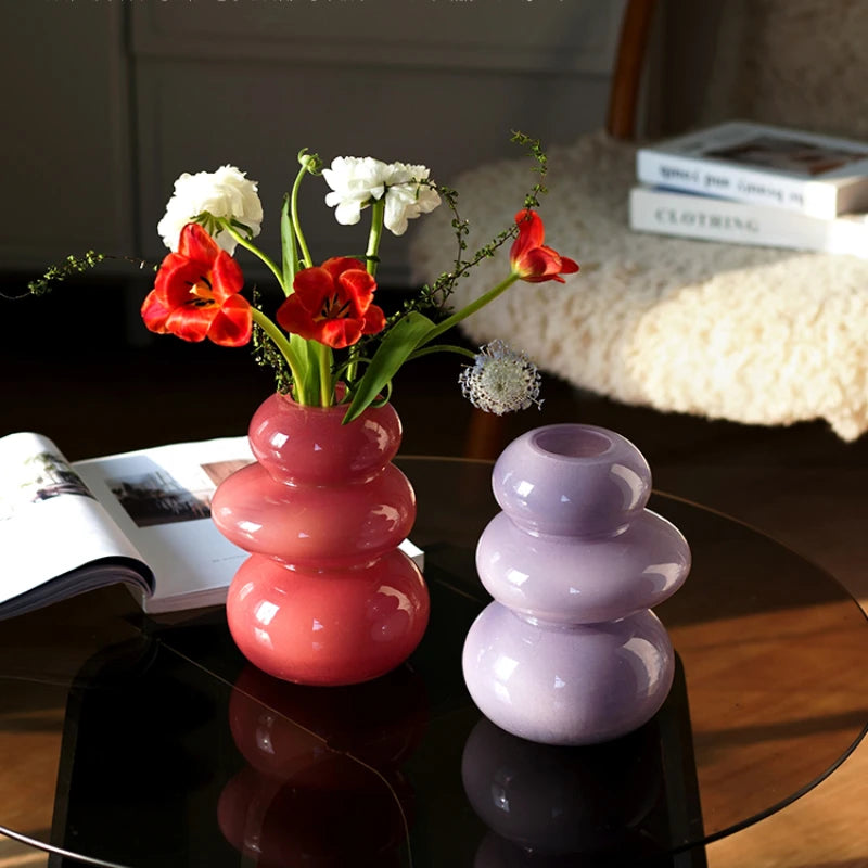 vase médiéval pour arrangement floral en verre élégant - vue 4 sur 8