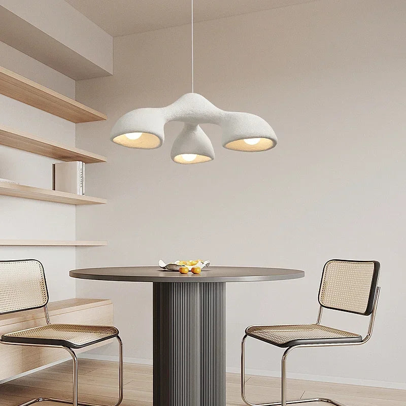 lustre de style wabi-sabi japonais led pour villa clubhouse duplex - vue 5 sur 9