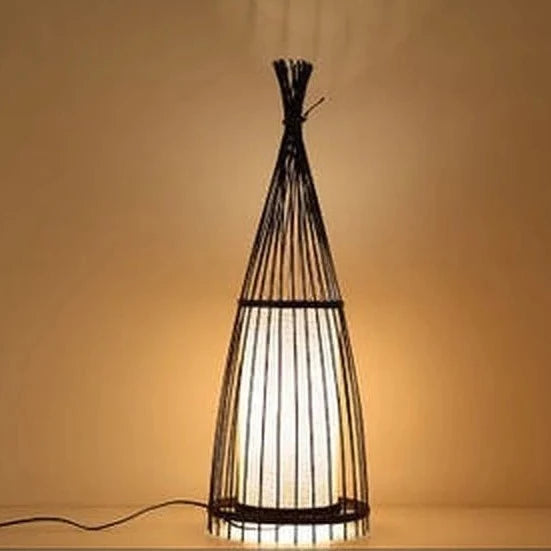 Lampadaire en bambou de style chinois - vue 7 sur 9