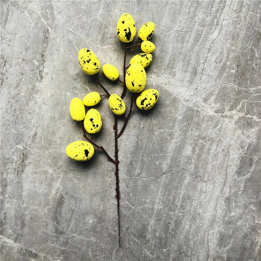 décoration de pâques en mousse œufs et plante artificielle pour la maison - vue 14 sur 19