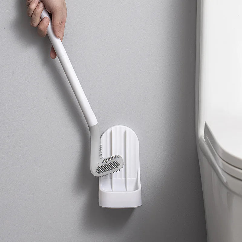 brosses de nettoyage en silicone avec support pour salle de bain