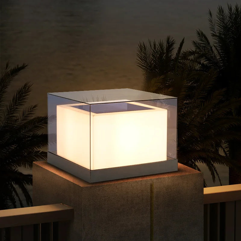 pilier lumière solaire extérieure étanche pour jardin villa - vue 3 sur 14