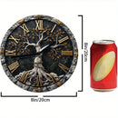 Tree of Life Silent Wall Clock, DIY Assembly Kit, High-Definition 2D Print, Metal Art Decor for Home, Bedroom, Thanksgiving Day