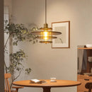 lustre en bois massif soucoupe volante design rétro pour bar et restaurant