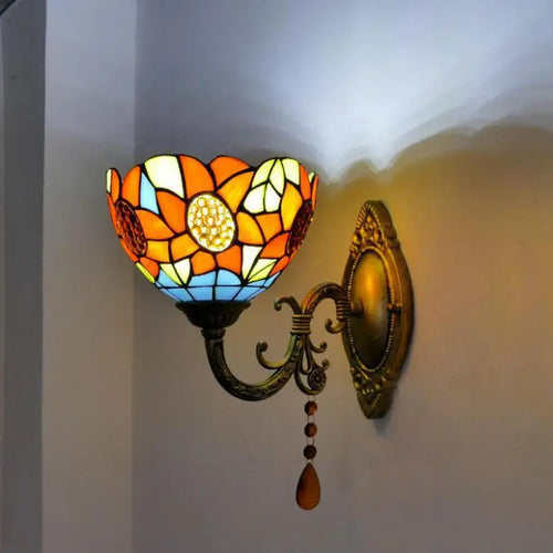 applique murale en verre méditerranéen style vintage éclairage LED - vue 10 sur 10