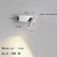 applique murale métal chrome lecture angle réglable
