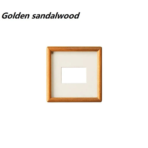 Solid Wood Round Corner Picture Frame, Walnut and Golden Sandalwood, Minimalist Design, Tabletop, Home Decor - vue 13 sur 17