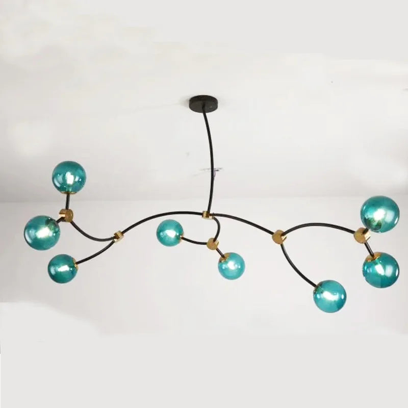lustre moléculaire nordique suspension lumière magique haricot led - vue 4 sur 12