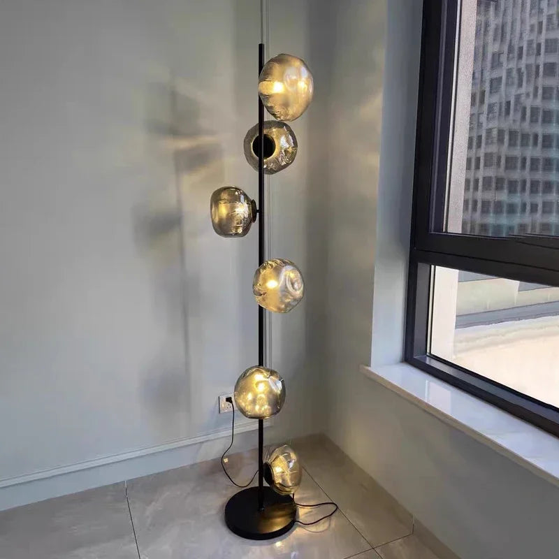 lampadaire en verre design nordique pour intérieur moderne - vue 5 sur 14