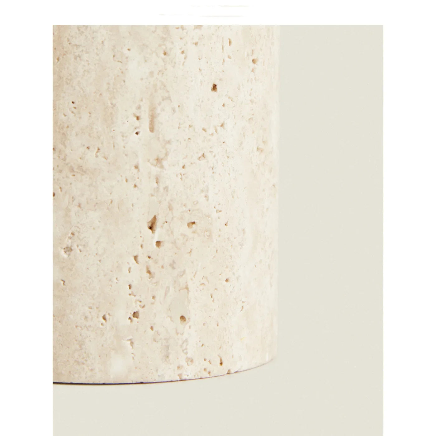 D8x18CM H Natural Yellow Travertine Marble Stone Refillable Bathroom Liquid Dispenser, Lotions Soap Container - vue 5 sur 5