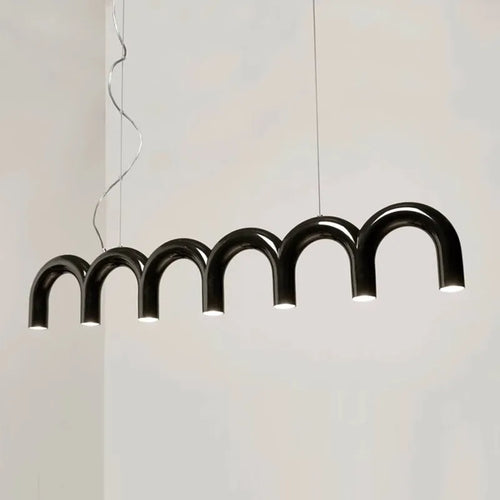 Memphis U-shaped Nordic modern chandelier for living room, cafe or bar, cream minimalist style