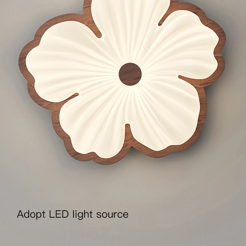 plafonnier moderne à fleurs en bois pour décoration intérieure
