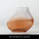 vase en verre soufflé à rayures pour décoration florale créative