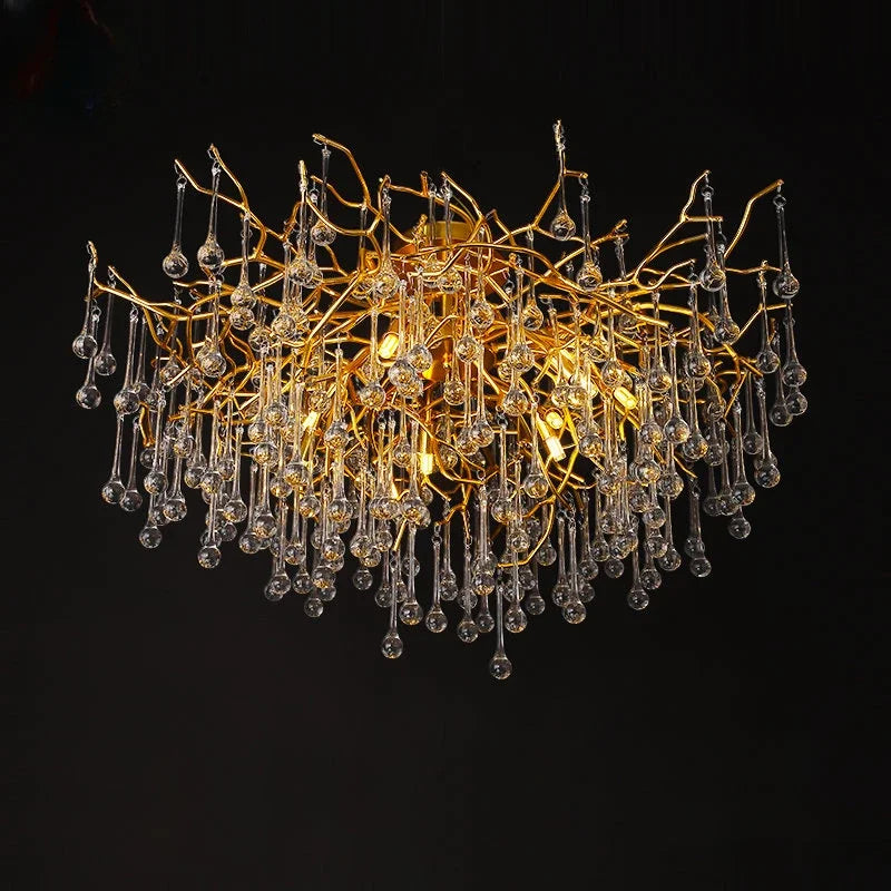 lustre nordique en cristal éclairage à led pour décoration intérieure - vue 4 sur 6