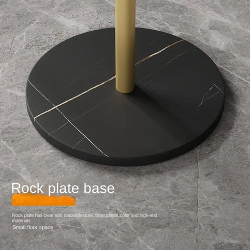 Floor To Floor Bedroom Light Luxury Rock Plate Base Metal Hanger, Marble Scarf and Bag Rack for Entering The Home Coat Rack - vue 3 sur 30