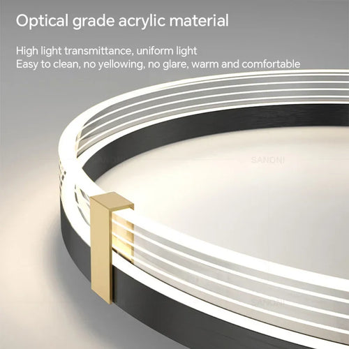 plafonnier led moderne design circulaire en acrylique pour divers espaces - vue 3 sur 12
