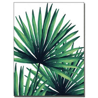 Watercolor painting of tropical plant pictures, full drill embroidery mosaic, Palm banana green leaves Art, 4 PCs