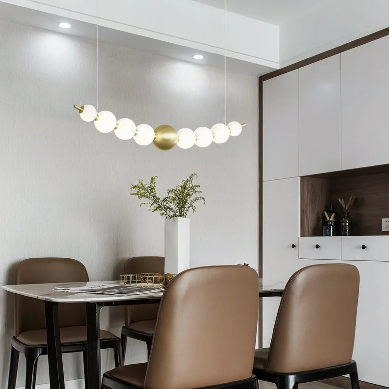 suspension à led ronde en laiton réglable pour divers espaces - vue 7 sur 30